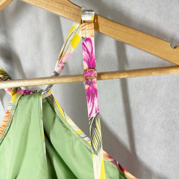 Bleu Rod Beattie Paradiso High Neck One-Piece Canary Gold Size 12 - Picture 3 of 8